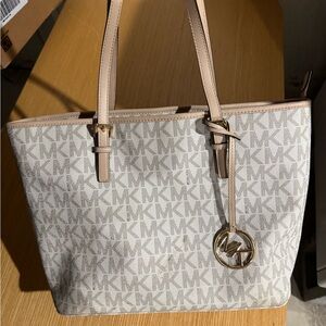 Michael Kors Cream and Tan Signature Tote